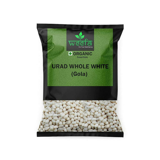 Weefa Organic Urad Whole White (Gola) - 500 gm