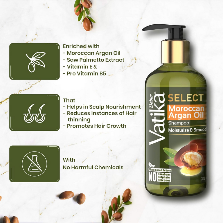 Dabur Vatika Select Moroccan Argan Oil Shampoo - 300 ml