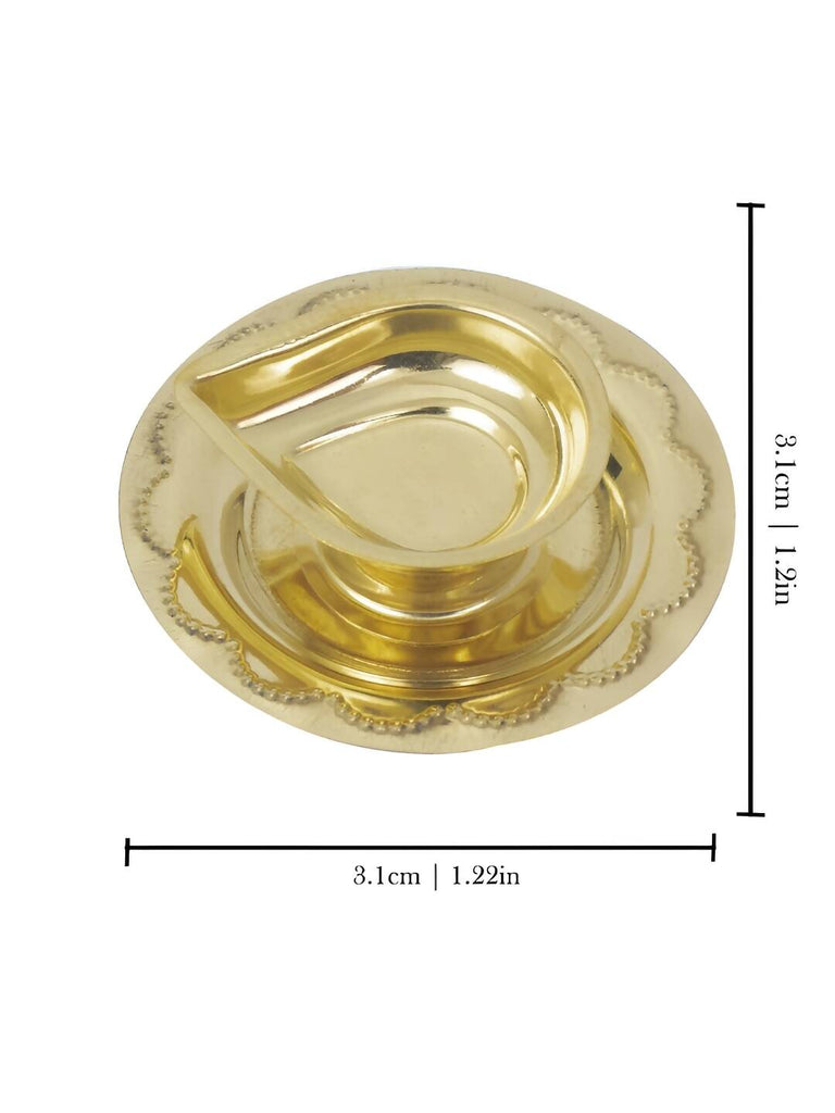 Spillbox Gold-Toned Brass Deepak Diya Pooja Essential