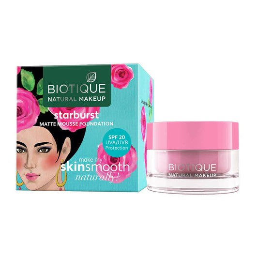 Biotique Natural Makeup Starburst Matte Moussse Foundation-Caramel Mocha - 15 ml
