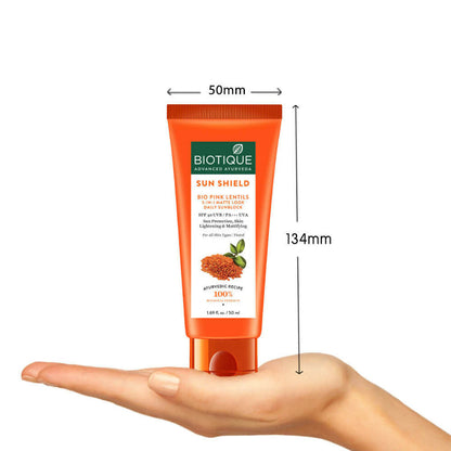Biotique Bio Pink Lentils 3 In 1 Matte Look Sun Shield SPF 40 - 50 ml