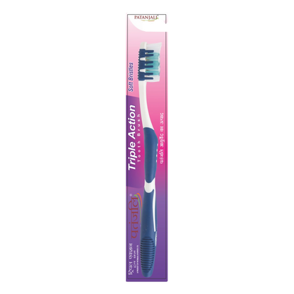 Patanjali Triple Action Tooth Brush - Pack of 4