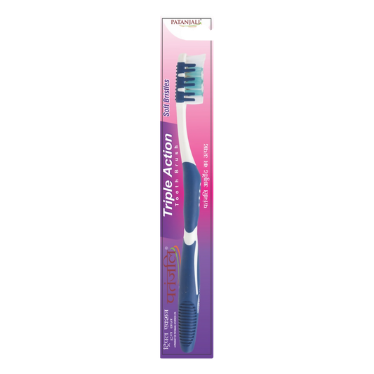 Patanjali Triple Action Tooth Brush - Pack of 4