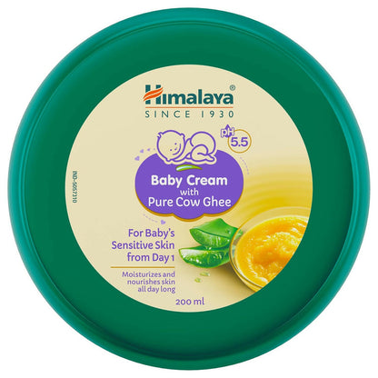Himalaya Baby Cream with Pure Cow Ghee & pH5.5 For Dry & Sensitive Skin - 200 ml