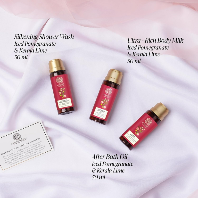 Forest Essentials Roopa Fragrant Shower Ritual Luxurious Ayurvedic Bath & Body Gift Set Kit - combo
