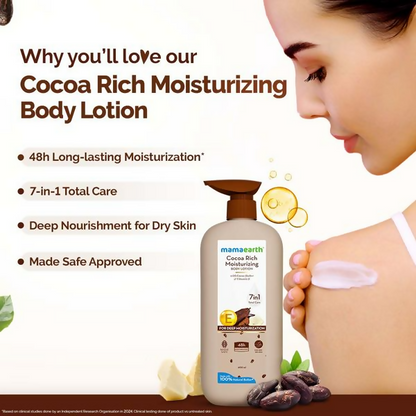 Mamaearth Cocoa Rich Moisturizing Body Lotion with Cocoa Butter & Vitamin E - 400 ml