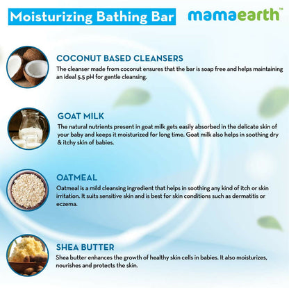 Mamaearth Moisturizing Baby Bathing Soap Bars & Daily Moisturizing Lotion - combo