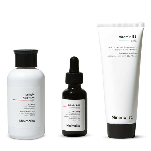 Minimalist Anti-Acne Kit, Skincare Routine Kit - Face Wash, Moisturizer, and Serum - kit