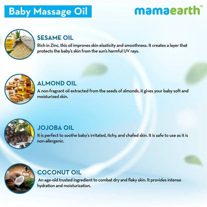 Mamaearth Soothing Massage Oil For Babies With Sesame, Almond & Jojoba Oil - 100 ml