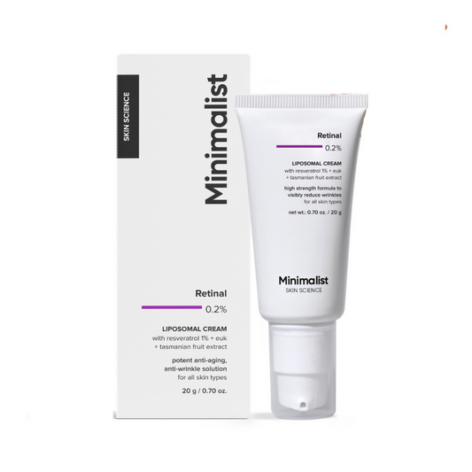 Minimalist Retinal 0.2% Liposomal Cream With Potent Antioxidant EUK, Resveratrol & Tasmanian Extract - 20 gm