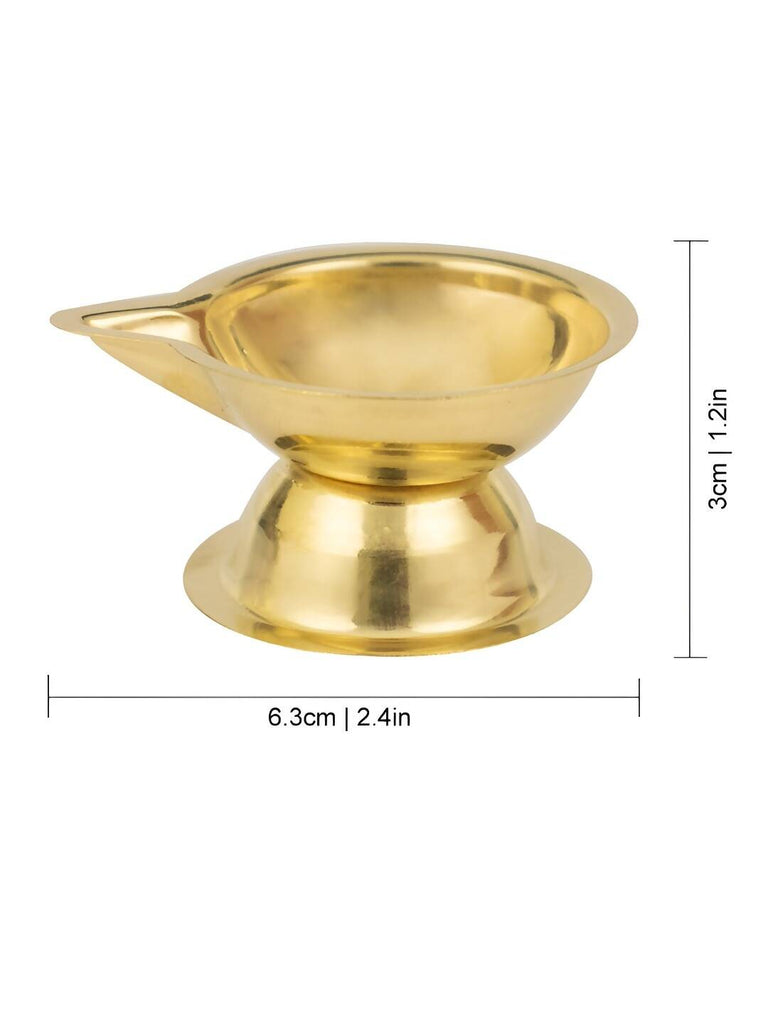 Spillbox Gold-Toned Brass Diya Stand Pooja Essential