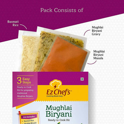 Ez Chef's Mughlai Biryani Kit - Lucknow's Famous Biryani - 305 gm - Pack of 2