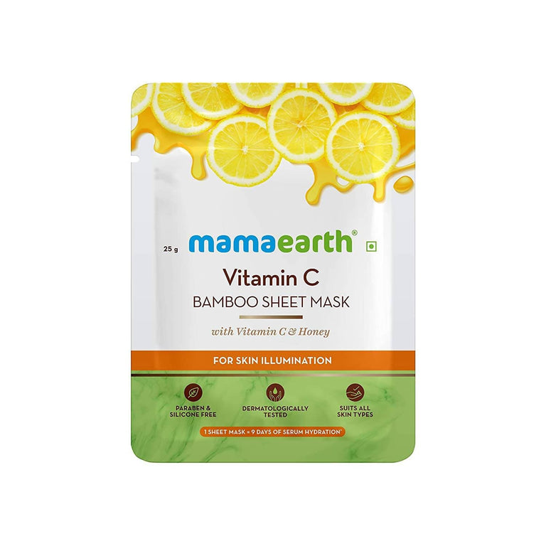 Mamaearth Vitamin C Bamboo Sheet Mask For Skin Illumination - Pack of 1