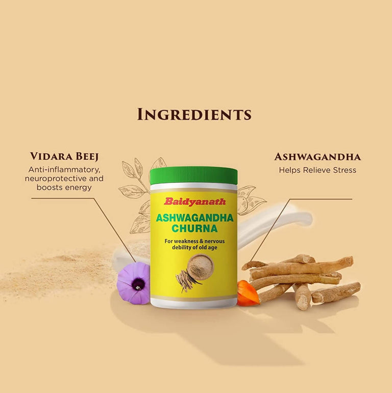 Baidyanath Ashwagandha Churna - Pack of 1 - 100 gm