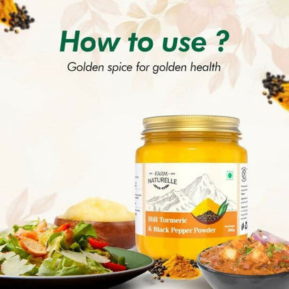 Farm Naturelle Mountain Turmeric Powder High Curcumin with Black Pepper - 100 gm