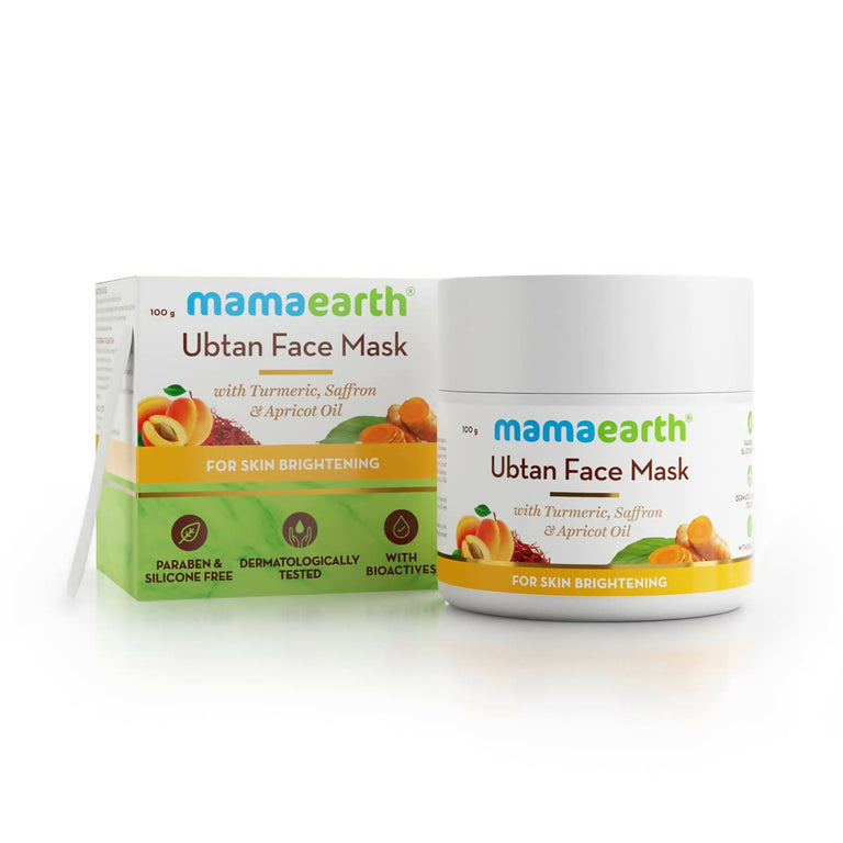 Mamaearth Ubtan Face Mask & Body Scrub with Turmeric & Saffron Combo For Tan Removal - combo