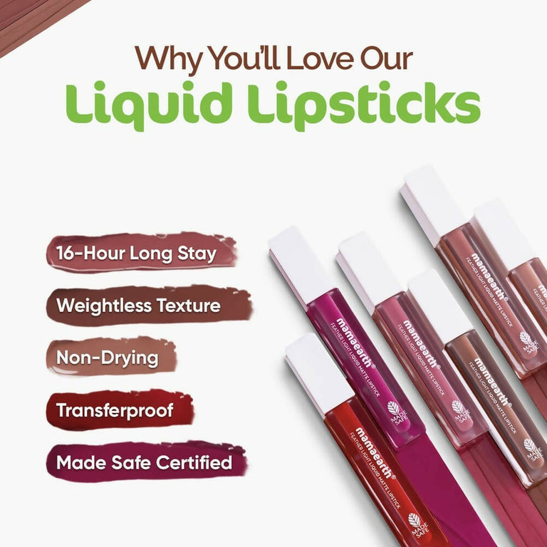 Mamaearth Feather Light Liquid Matte Lipstick - Red Velvet - 1.2 ml