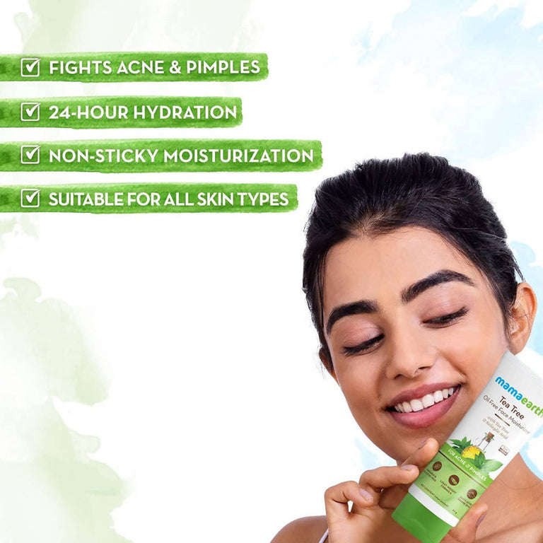 Mamaearth Tea Tree Oil-Free Face Moisturizer For Acne And Pimples - Limited Time Offer - 80 ml