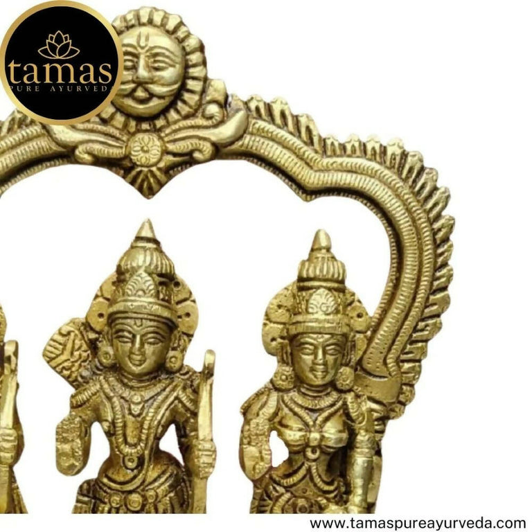 Tamas Brass Handcrafted Ram Darbar Shree Ram Ji Sita Laxman Hanuman Statue Idol - 2.3 kg