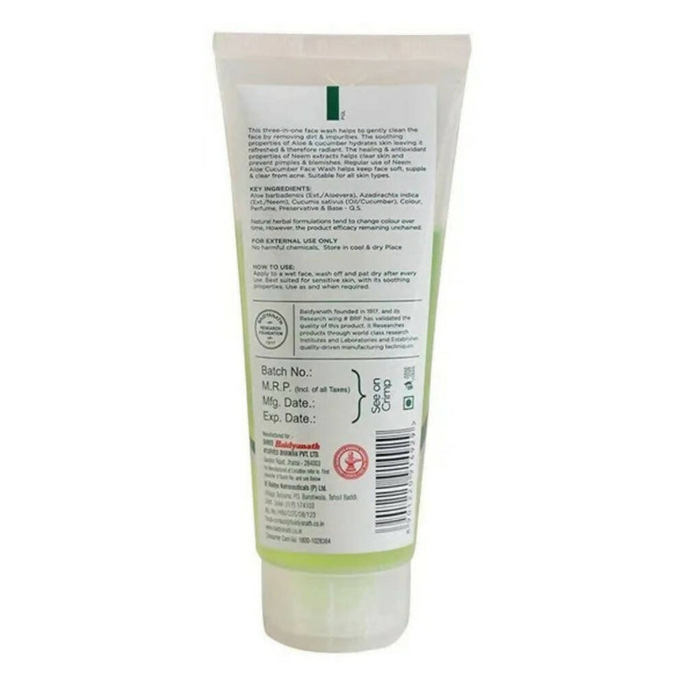 Baidyanath Jhansi Aloe, Neem & Cucumber Face Wash - 100 ml