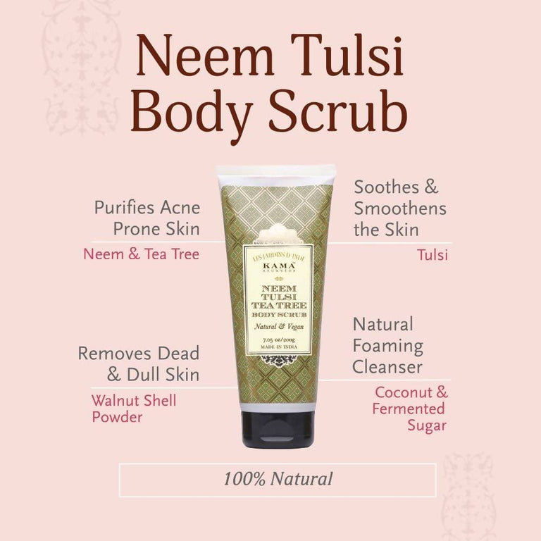 Kama Ayurveda Neem Tulsi Tea Tree Body Scrub 200gm - 200 gm