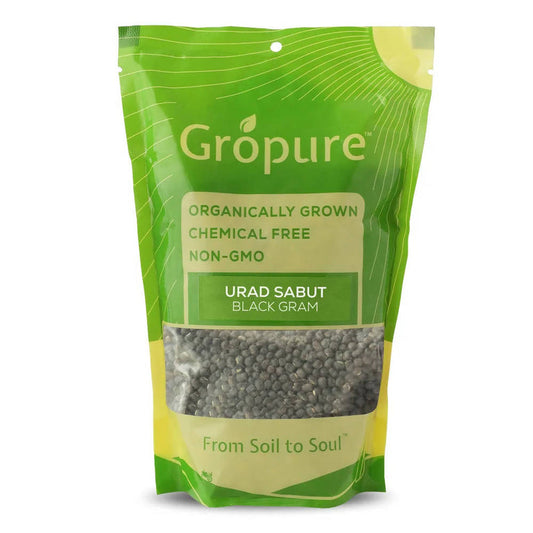 Gropure Organic Urad Sabut (Black Gram Whole) - 500 gm