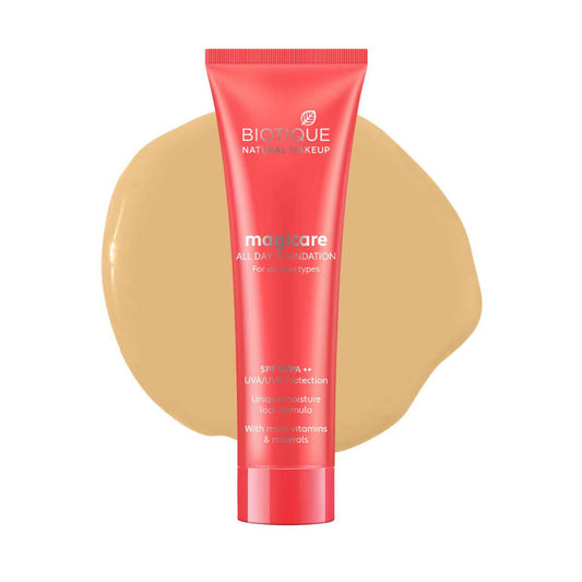 Biotique Natural Makeup Natural Magicare All Day Liquid Foundation - Clay - 30 ml