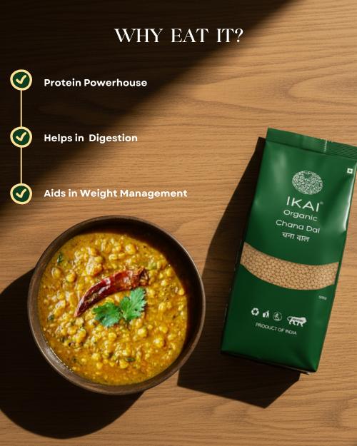 IKAI Organic Chana Dal - 500 gm