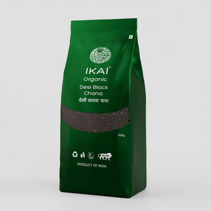 IKAI Organic Desi Black Chana (Bengal Gram) - 500 gm