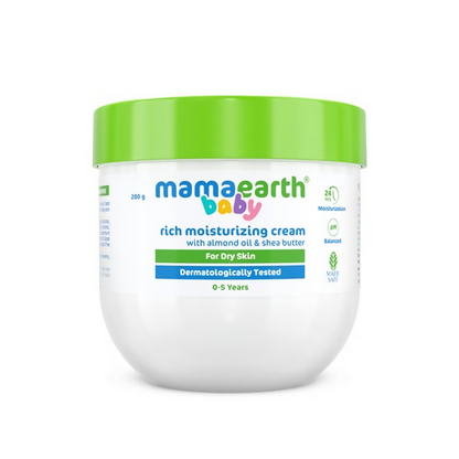 Mamaearth Baby Rich Moisturizing Cream With Almond Oil & Shea Butter - 200 gm