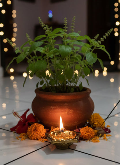 Wood estate Crafted From Metal Designer Diya - 1