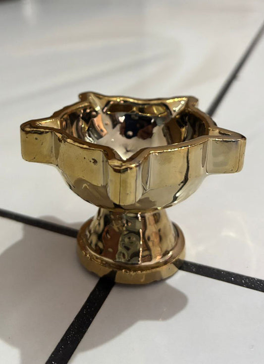 Wood estate Crafted From Metal Designer Diya - 1