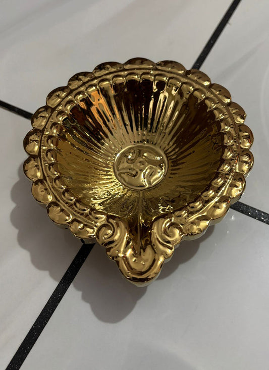 Wood estate Crafted From Metal Designer Diya - 1