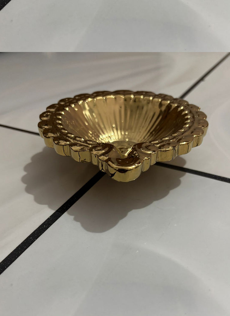 Wood estate Crafted From Metal Designer Diya - 1