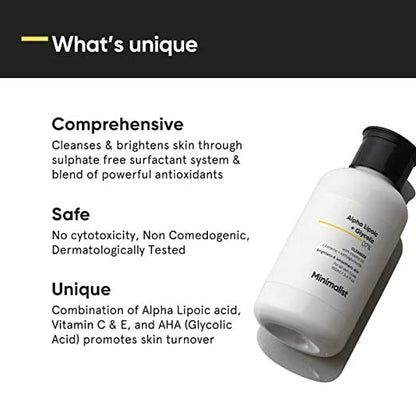 Minimalist Alpha Lipoic + Glycolic 07% Face Cleanser - 100 ml