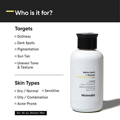Minimalist Alpha Lipoic + Glycolic 07% Face Cleanser - 100 ml