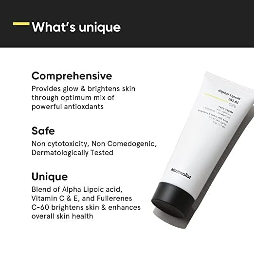 Minimalist Alpha Lipoic (ALA) 02% Face Cream - 50 gm