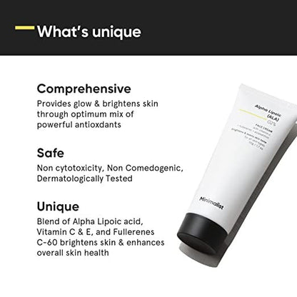Minimalist Alpha Lipoic (ALA) 02% Face Cream - 50 gm