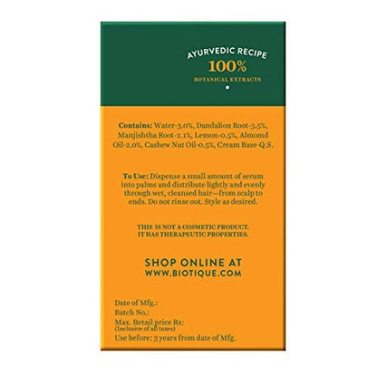 Biotique Advanced Ayurveda Bio Almond and Cashew Fresh Replenishing Hair Serum - 40 ml