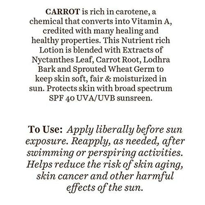 Biotique Advanced Ayurveda Bio Carrot 40+ SPF UVA/UVB Sunscreen Ultra Soothing Face Lotion - 50 ml