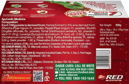 Dabur Red Paste, (Buy 3 Get 1 Free) - 150 gm - set of 4