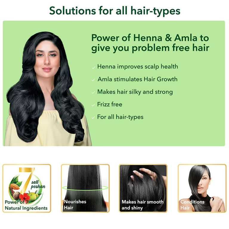 Dabur Vatika Health Shampoo For Smooth, Shiny & Nourished Hair, Repairs Hair damage, Controls Frizz, For All Hair Types - 340 ml