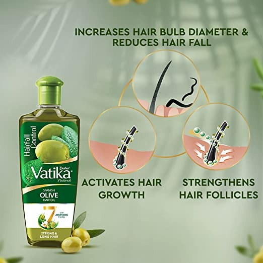 Dabur Vatika Natural Spanish Olive Hair Oil - 300 ml