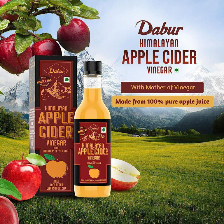 Dabur Himalayan Organic Apple Cider Vinegar with Mother Of Vinegar - 500 ml