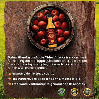 Dabur Himalayan Organic Apple Cider Vinegar with Mother Of Vinegar - 500 ml