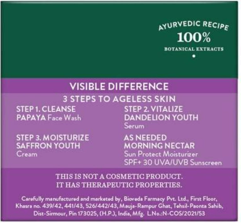 Biotique Saffron Youth Anti-Ageing Cream - 100 gm