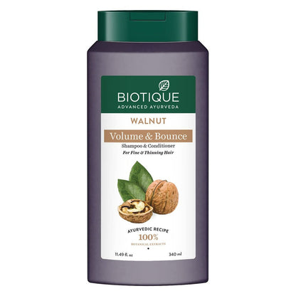 Biotique Advanced Ayurveda Bio Walnut Bark Volumizing Shampoo For Fine & Thinning Hair - 120 ml