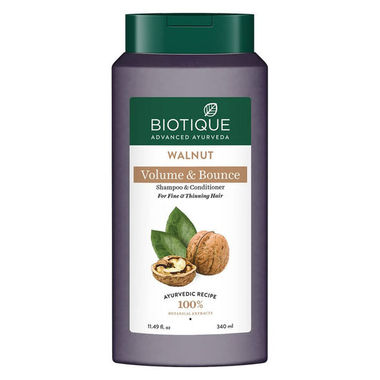 Biotique Advanced Ayurveda Bio Walnut Bark Volumizing Shampoo For Fine & Thinning Hair - 120 ml