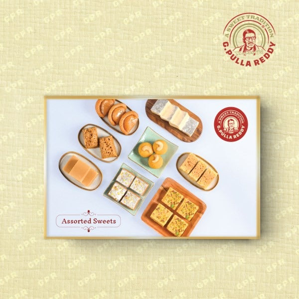 Pulla Reddy Assorted Sweets | Pure Ghee Assorted Sweets for Gifting | Pulla Reddy Assorted Ghee Indian Sweets - 450 gm