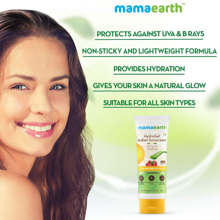 Mamaearth HydraGel Indian Sunscreen For Sun Protection - 50 gm